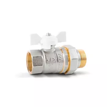 Кран шаровой латунный LD Pride 47.25.В-ГШ.Б (White)