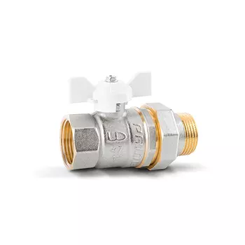 Кран шаровой латунный LD Pride 47.25.В-ГШ.Б (White)