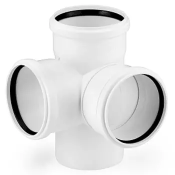 Крестовина двухплоскостная REHAU RAUPIANO PLUS 110/110/110/87°, для канализационных труб, арт. 11215641003