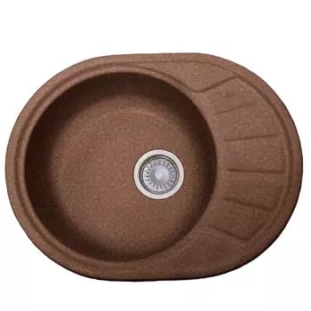 Кухонная мойка Formastone Fosto КМ 58-45, овальная с крылом,ореховая карамель