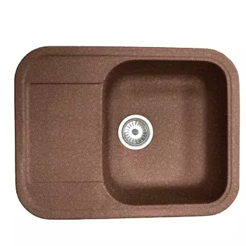 Кухонная мойка Formastone Fosto КМ 61-47, прямоугольная с крылом, ореховая карамель