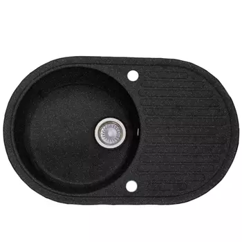 Кухонная мойка Formastone Fosto КМ 74-46, овальная с крылом,обсидиан