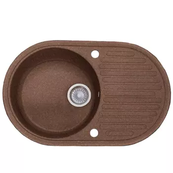 Кухонная мойка Formastone Fosto КМ 74-46, овальная с крылом,ореховая карамель