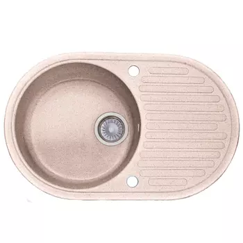 Кухонная мойка Formastone Fosto КМ 74-46, овальная с крылом,замороженный персик