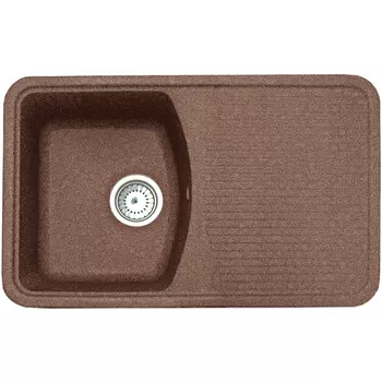 Кухонная мойка Formastone Fosto КМ 76-47, прямоугольная с крылом, ореховая карамель