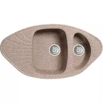 Кухонная мойка Formastone Fosto КМ 91-50, угловая с крылом, цвет песочный пляж