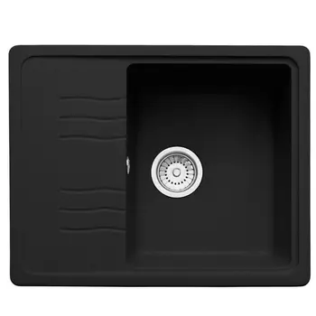 Кухонная мойка Formastone FostoGran FG 61-48, прямоугольная с крылом, антрацит