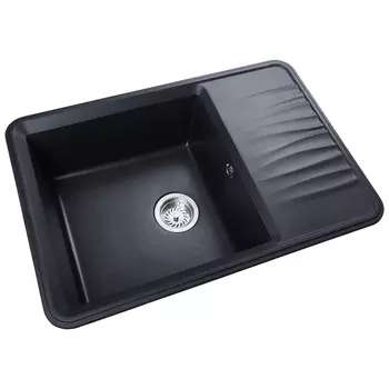 Кухонная мойка Formastone FostoGran FG Романа, прямоугольная с крылом, антрацит
