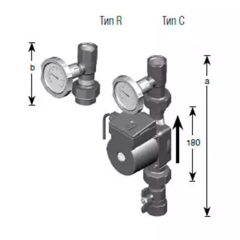 Meibes насосная группа Тип С+R (комплект групп С и R), без насоса 1". Артикул (M61127)