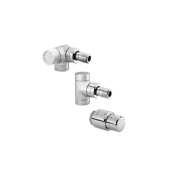 Набор Oventrop: Combi E, Вентиль Oventrop E трехосевой левое подключение, термоголовка Uni SH. хром