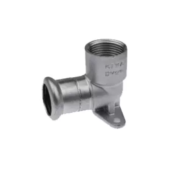 Отвод фиксируемый KAN Inox (водорозетка) с ушками - короткий, из нержавеющей стали, press, 22×Rp¾, арт. 1609285003