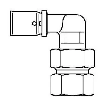 Прессовый угольник с рез. соед. с ВР Oventrop 26 х3,0 мм х R1", Арт. 1512747