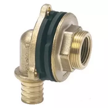 Резьбовой угольник для прохода через стену 90° с крепежным комплектом Oventrop G3/4", артикул 1506553, бронза