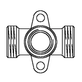 Резьбовой угольник с креплением Oventrop G3/4"НР х Rp1/2" х G3/4НР, артикул 1506253, проходной
