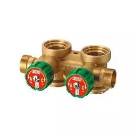 Сборный регулирующий проходной параллельный коллектор MULTIFAR с отводами (МР, 1/2") FK 3752 C34 (2 отвода), Из латуни стойкой к дезоцинковыванию