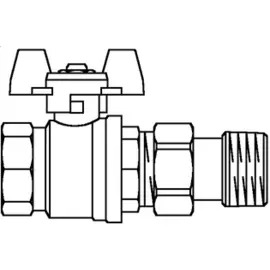 Шаровой кран Oventrop с плоским уплотнением, с резьбовым соединением Ду25, 1", артикул 1406394