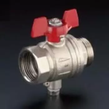 Шаровой кран Oventrop со штуцером для датчика температуры Ду25 1", артикул 1406708