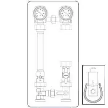 Система обвязки котла Oventrop „Regumat“ M3-180 без насоса и моторного привода, Арт. 1356223