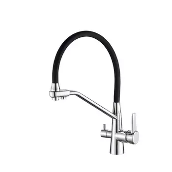 Смеситель для кухни Haiba HB76855 с подключением фильтра питьевой воды, хром