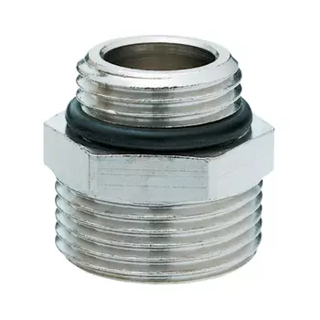 Соединительный ниппель Hummel G1/2xG3/4 евроконус, с уплотнением в виде кольца, никелированая латунь