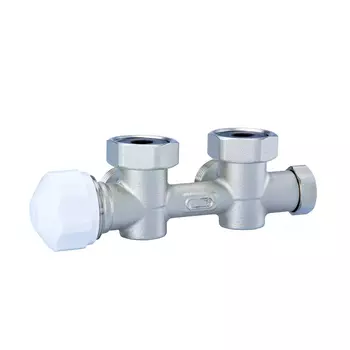 TBblock узел Hummel G1/2, угловой, с байпасом, с ниппелями G1/2 x G3/4, никелированная латунь