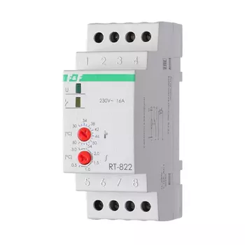 Терморегулятор ДЕВИ RT-822 (+30°C-+60°C) на шину DIN, с датчиком RT на проводе, 16А
