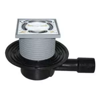 Трап HL для внутренних помещений с решеткой в подрамнике, с "сухим" сифоном "Primus", с горизонтальным выпуском HL510NPr