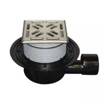 Трап HL для внутренних помещений с решёткой в подрамнике, с "сухим" сифоном "Primus", с горизонтальным выпуском HL5100Pr