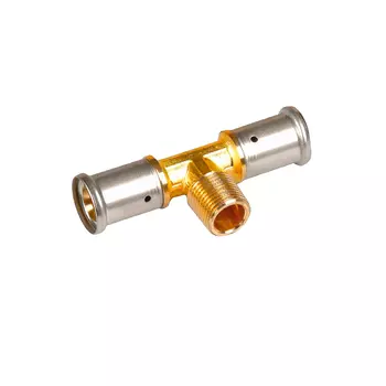 Тройник НР, латунь пресс, 16x1/2"x16, HENCO