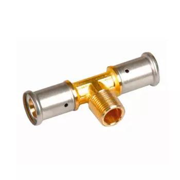 Тройник НР, латунь пресс, 26x3/4"x26, HENCO