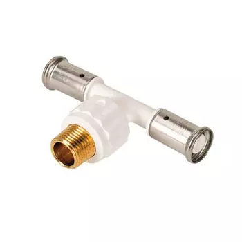 Тройник НР, ПВДФ пресс (белый), 20x1/2"x20, HENCO