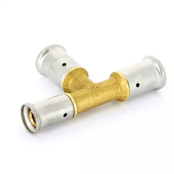 Тройник переходный уменьшенный с двух сторон, латунь пресс, 26x26x20, HENCO