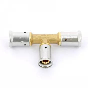 Тройник переходный уменьшенный в центре, латунь пресс, 26x16x26, HENCO