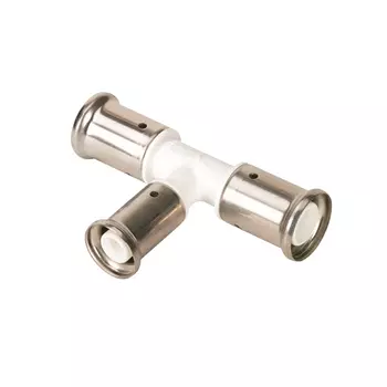 Тройник переходный уменьшенный в центре, ПВДФ пресс (белый), 32x20x32, HENCO