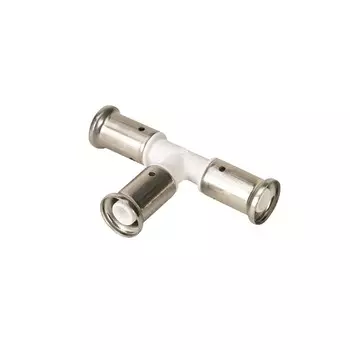 Тройник равнопроходной, ПВДФ пресс (белый), 32x32x32, HENCO