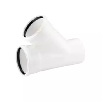 Тройник REHAU RAUPIANO PLUS 110/50/45°, для канализационных труб, арт. 11213041001