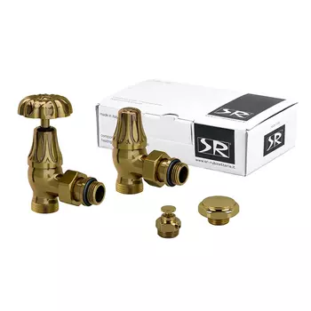 Угловой комплект вентилей SR Rubinetterie Floral Old Style 1/2"х24/19 ручная регулировка, бронза
