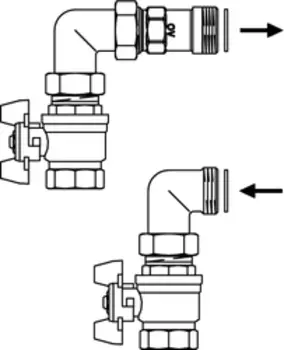 Угловой присоединительный набор Oventrop для гребенки Multidis SH для присоединения отопительных приборов, артикул 1404780