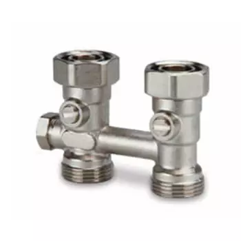 Uponor Smart Radi прямой узел нижнего подключения радиатора с байпасом EE-RU G3/4"НР евроконус-G3/4"НГ'50У 1084686