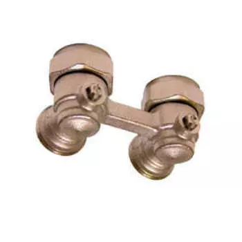 Uponor Smart Radi угловой узел нижнего подключения радиатора без байпаса EE-RU G3/4"НР евроконус-G3/4"НГ'40У 1084687