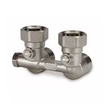 Uponor Smart Radi угловой узел нижнего подключения радиатора с байпасом EE-RU G3/4"НР евроконус-G3/4"НГ'50У 1084688