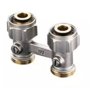 Узел нижнего подключения радиаторов Oventrop Multiflex F 3/4"НГ x 3/4"НР,из латуни, никелир., артикул 1015813, прямой
