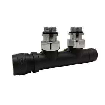 Узел нижнего подключения SR Rubinetterie угловой 1/2"х3/4"Е Чёрный матовый (левый)