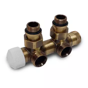 Узел нижнего подключения термостатический SR Rubinetterie угловой 1/2"х3/4"Е Бронза (правый)