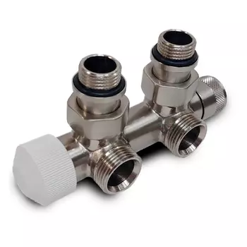 Узел нижнего подключения термостатический SR Rubinetterie угловой 1/2"х3/4"Е Хром матовый (Правый)