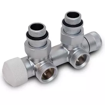 Узел нижнего подключения термостатический SR Rubinetterie угловой 1/2"х3/4"Е Никель матовый (правый)