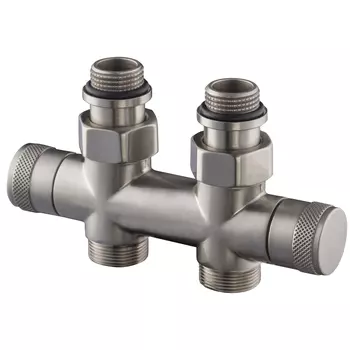 Узел прямой SR Rubinetterie Tondera 50 мм, запорный 1/2"х3/4" Е, цвет матовый никель