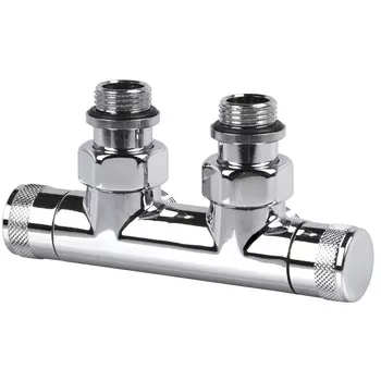 Узел угловой SR Rubinetterie Tondera 50 мм, запорный 1/2"х3/4" Е, цвет хром