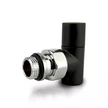 Вентиль SR Rubinetterie угловой серия "Tondera Light", ручной 1/2", цвет черный матовый (Уценка)