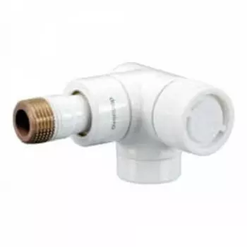 Вентиль (термостатический клапан) Oventrop серия E (эксклюзивная) угловой трехосевой Ду15 1/2", артикул 1163463, цвет белый - правое присоединение